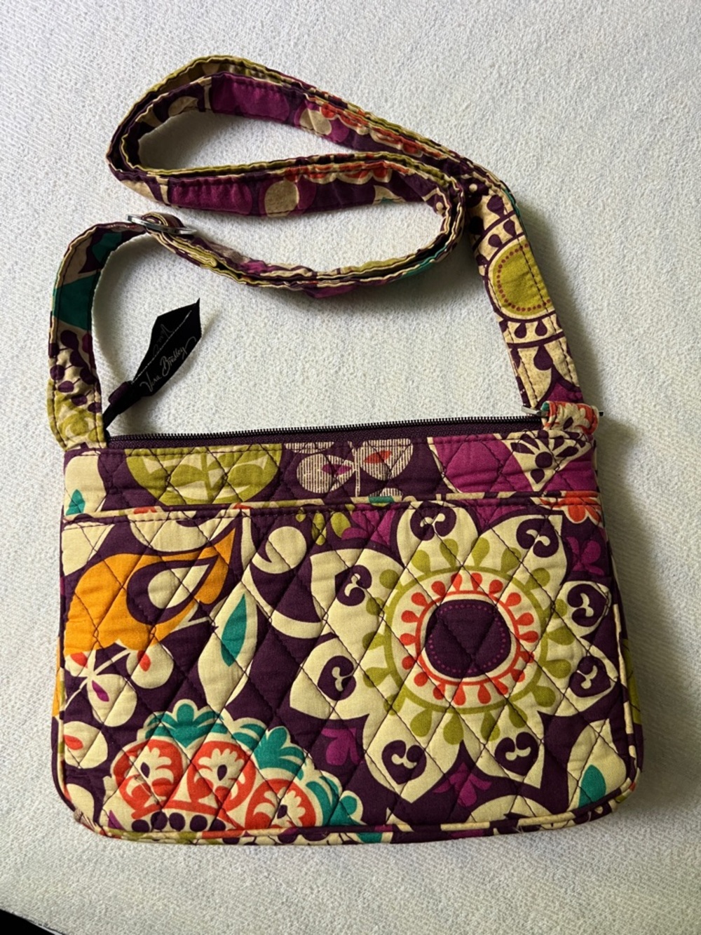 Vera Bradley Quilted Crossbody - Plum Crazy pattern